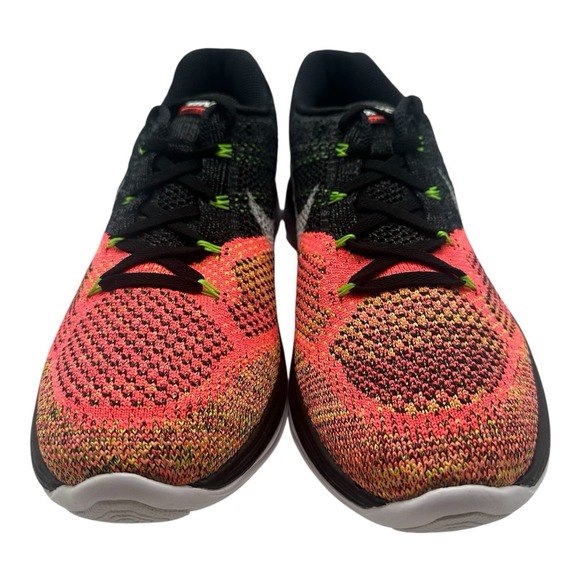 Nike FlyKnit Lunar3 Running Shoes‎ Mens Sz 9.5 Black White Hot Lava 698181-00 main image 10